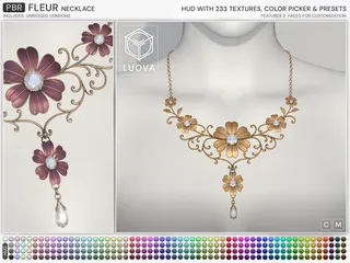 Fleur Necklace, Second Life mesh jewellery