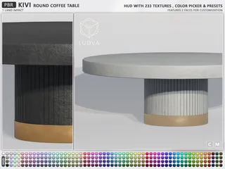 Kivi Coffee Round Table, Second Life home decor