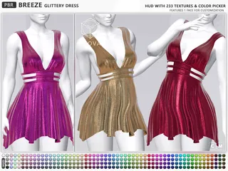 Breeze Glittery Dress, Second Life mesh clothing