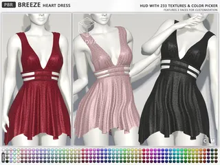 Breeze Heart Dress, Second Life mesh clothing