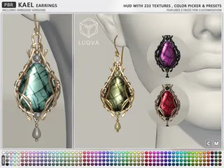 Kael Earrings, Second Life mesh jewellery