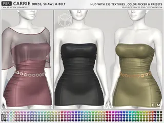 Carrie Dress Set, Second Life mesh clothing