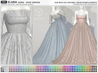Elara Poise Gown, Second Life mesh clothing
