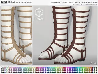 Luna Gladiator Shoe, Second Life mesh shoes
