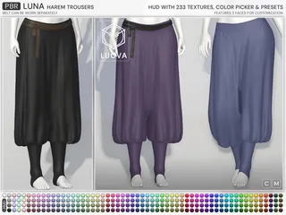 Luna Harem Trousers & Belt, Second Life mesh clothing