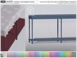 Avery Console w/Cobweb Cover, Second Life home decor