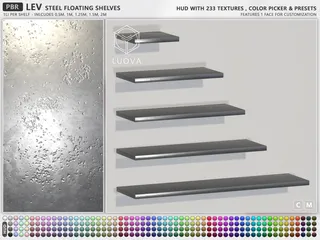 Lev Floating Shelves Steel, Second Life home decor