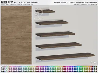 Lev Floating Shelves Rustic, Second Life home decor