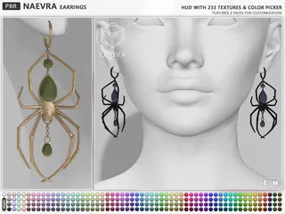 Naevra Earrings, Second Life mesh jewellery