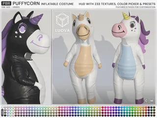 PuffyCorn Inflatable Unicorn Costume, Second Life costumes and funwear